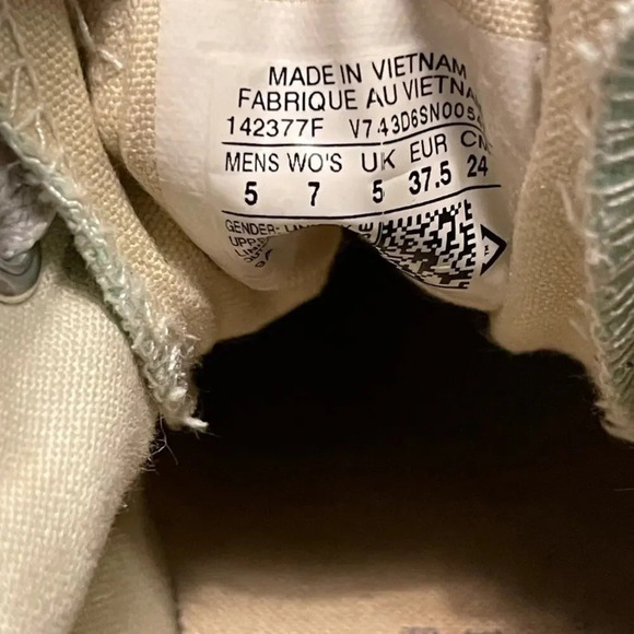 Converse Mint Green Chuck Taylor All Star Low Tops Men's Size 5/ Women's Size 7 - Picture 7 of 7